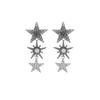 Layered Tassel Star Earrings With Rhinestone Accents Alloy Stud Drop Women Gold