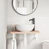 VidaXL Wall-mounted Washbasin Shelf Steel and Solid Beech Wood, Floating Washbasin Shelf, Washbasin Shelf To Place 3302356