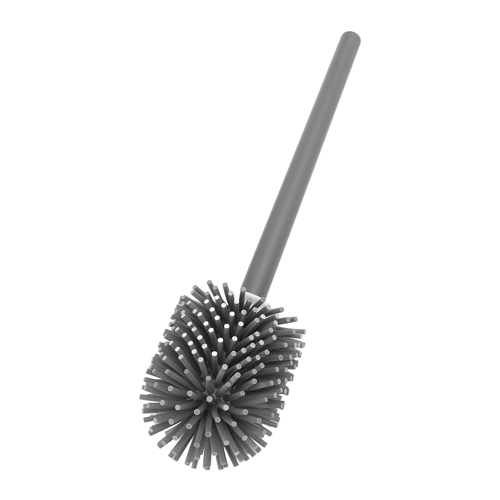 

Toilet Brush with Storage Holder Aluminum Alloy Long Handle High Density Bristles Space Saving Toilet Scrubber for Home