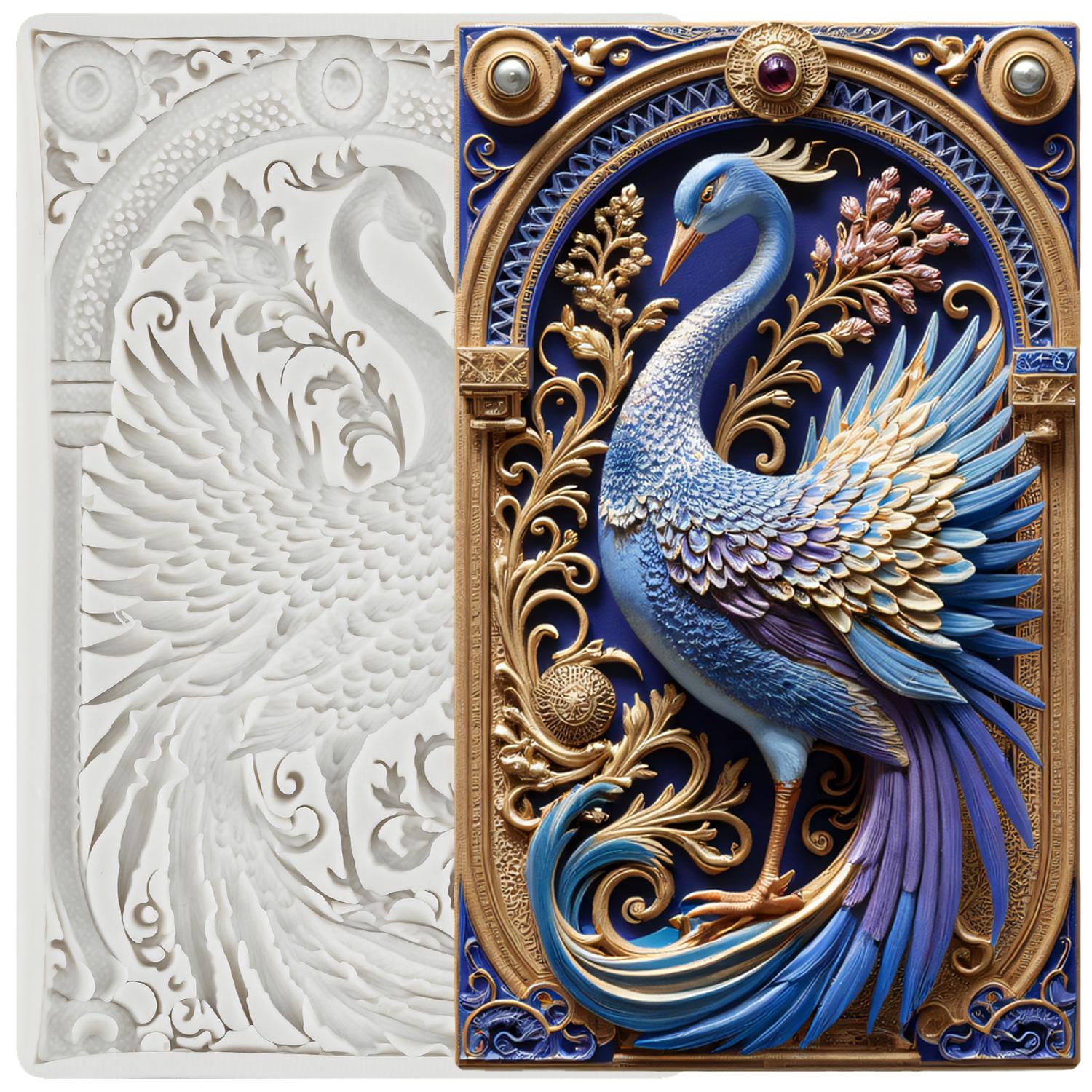 

Формы из силикона «Павлин» Форма для мастики «Павлин» Инструменты для украшения торта Топпер для кекса Конфета Шоколад Паста из жевательной резинки серый