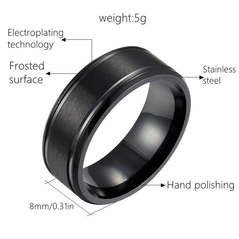 Matte Brushed Wedding Rings for Men, 6/8mm Wide - Hot-Selling Styles