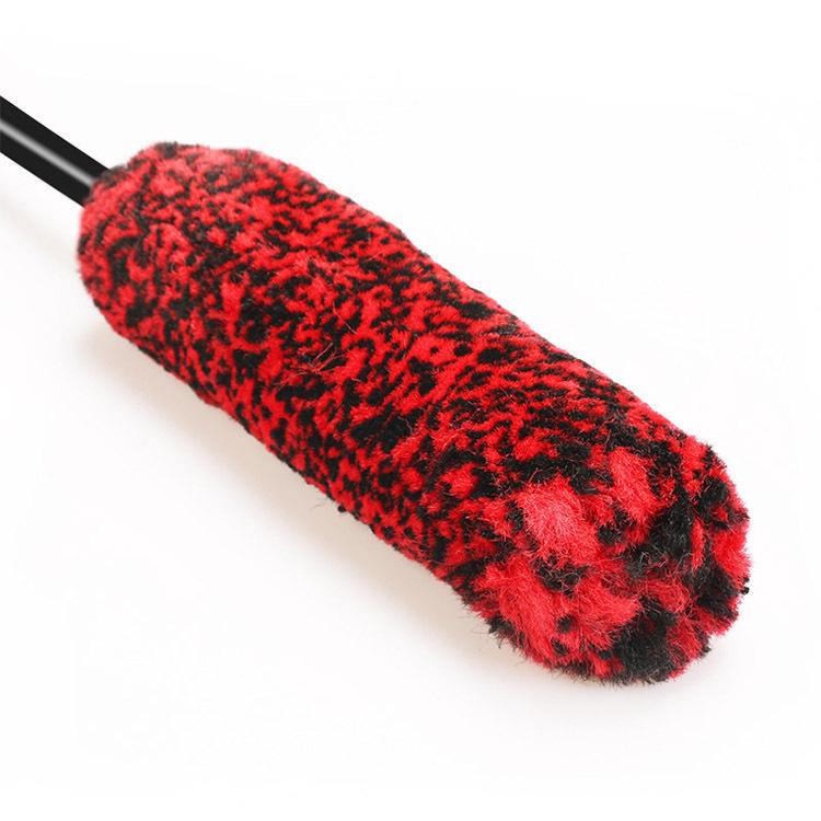Car Tire Hub Cleaning Brush Set - Wool Sticks in Large, Medium, Small Sizes with Long Handles for Wheel Gap & Steel Ring Cleaning.