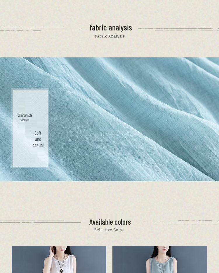 202 Artistic Sleeveless Cotton Linen Double-Layer Summer Dress