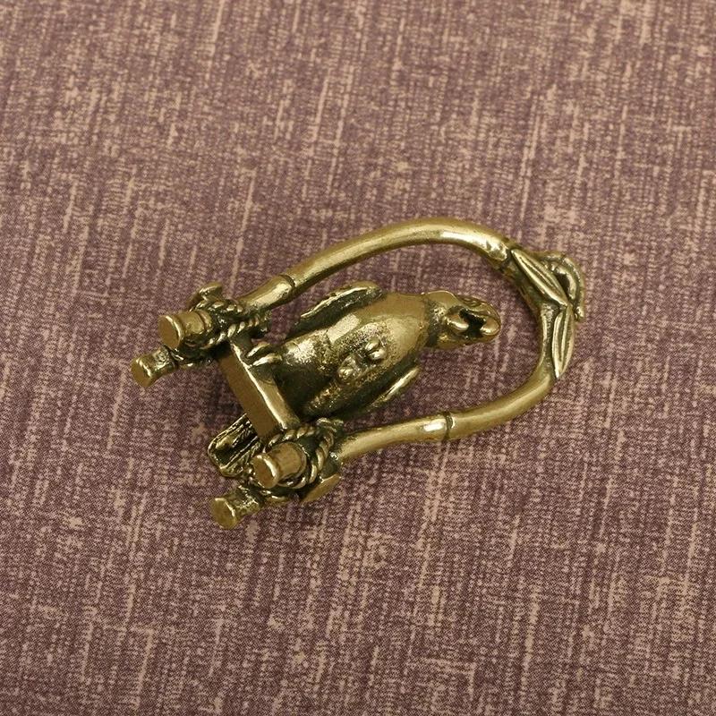 Animal Bird Key Chain Pendant Jewelry Decors Antique Copper Crafts Bird Cage Parrot Figurines Miniatures Desktop Ornaments Brass