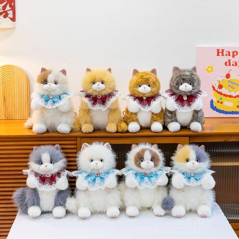 1Pcs Women Bow Cat Plush Bags Cute Realistic Ragdoll Backpacks Small Capacity Daypacks Lolita Personalized Gifts For Girls