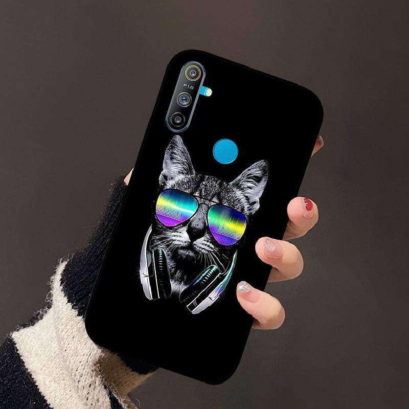 For Realme C3 4G Case Luxury Black Soft Silicone TPU Cover Shockproof Bumper For Oppo Realme C 3 RMX2021 Phone Protective Fundas