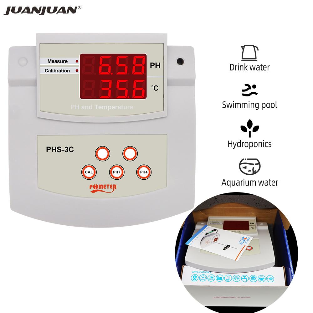 

PHS-3C PH Tester High Accuracy PH Meter Water Quality Detector Digital Acidity Meter PH/Temp Detection for Lab Fish Tank EU Plug бежевий