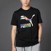 PUMA Intl Tee Color Logo Print Sports Crew Neck Short Sleeve T-Shirt Men Tops Black 532274-51