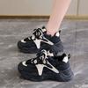 Fashion Women's dual mesh breathable Shoes New mid heel non slip soft sole shoe Thick soled casual Sneakers Fashion comfort female shoes
