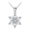 S925 Sterling Silver Snowflake Pendant with Diamond Accents - Christmas Jewelry Hot-Seller
