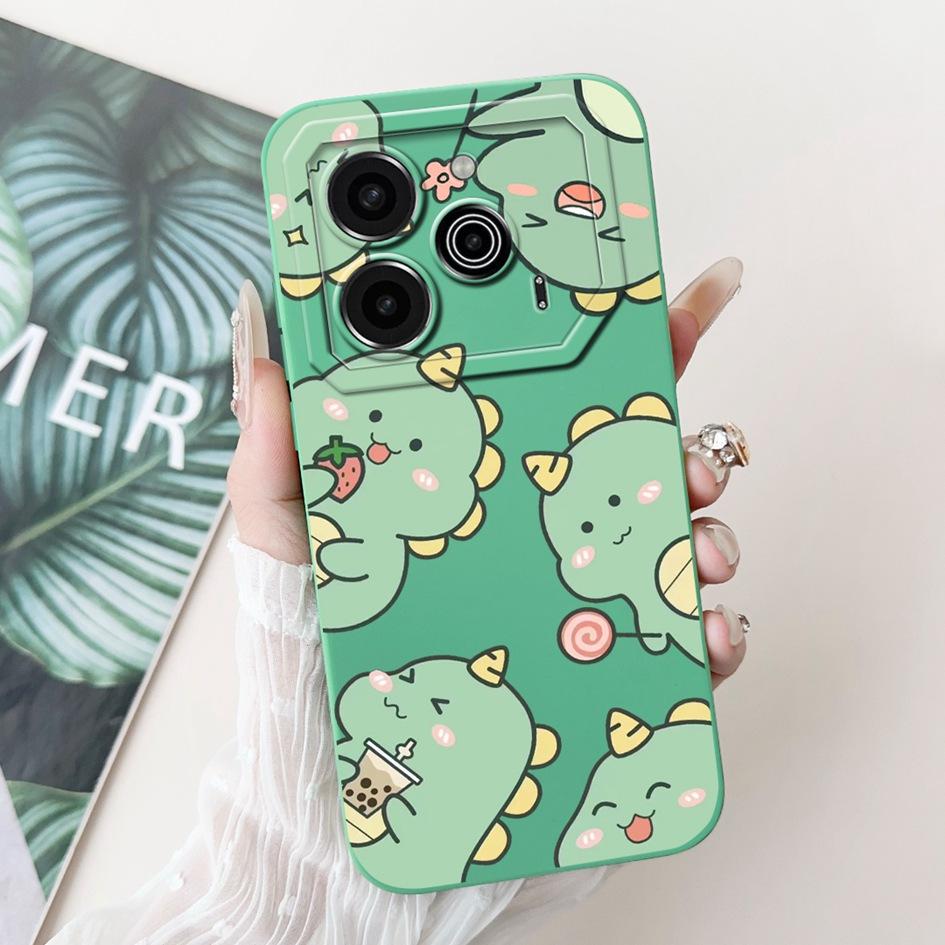Pova 6 Case For Tecno Pova 6 Pro 5G Silicone Cover Cute Dinosaur Panda Camera Lens Protector Bumper For Tecno Pova6 Pro LI9 Capa