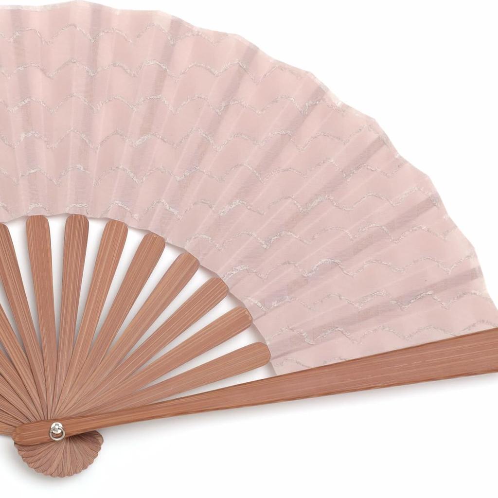 [Nishikawa Shoroku Shoten] Yabane Fan, Pink, in Paulownia Wood Box, with Fan Pouch, Lace Fabric, Women's, Mother's Day Gift, Present, Ladies' Fan,
