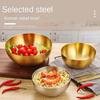 Stainless Steel Gold and Silver Salad Bowl Rice Noodles Lamian Noodles Bowl Rice Mixing Cooking Kitchen Tableware Food Container