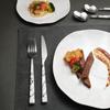 Marble Silverware Set 5PCS Stainless Steel Retro Style Cutlery Set Includes Forks Spoons Knifes.Finish Dishwasher Safe