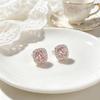 Exquisite Zirconia Square Candy Stud Earrings: Japanese-Korean Luxury, High-End Shine