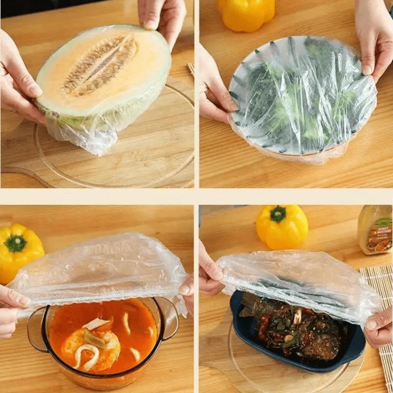 Reusable Elastic Stretch Fresh Keeping Bags, Kitchen Dining Plate Bread Proofing Food Storage Covers, Universal Kitchen Plastic Wrap