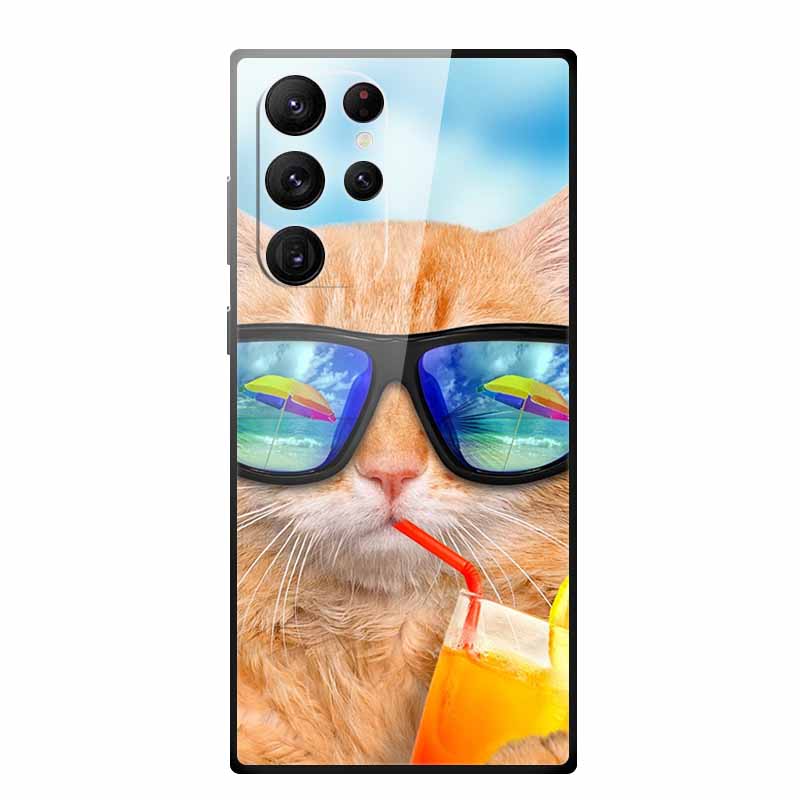 Gehärtetes Glas Case Für Samsung Galaxy S25 Ultra Case S 25 Ultra Hartes Rückseiten Cover Weicher Stoßfänger Für Samsung S23 S22 S24 Ultra Case