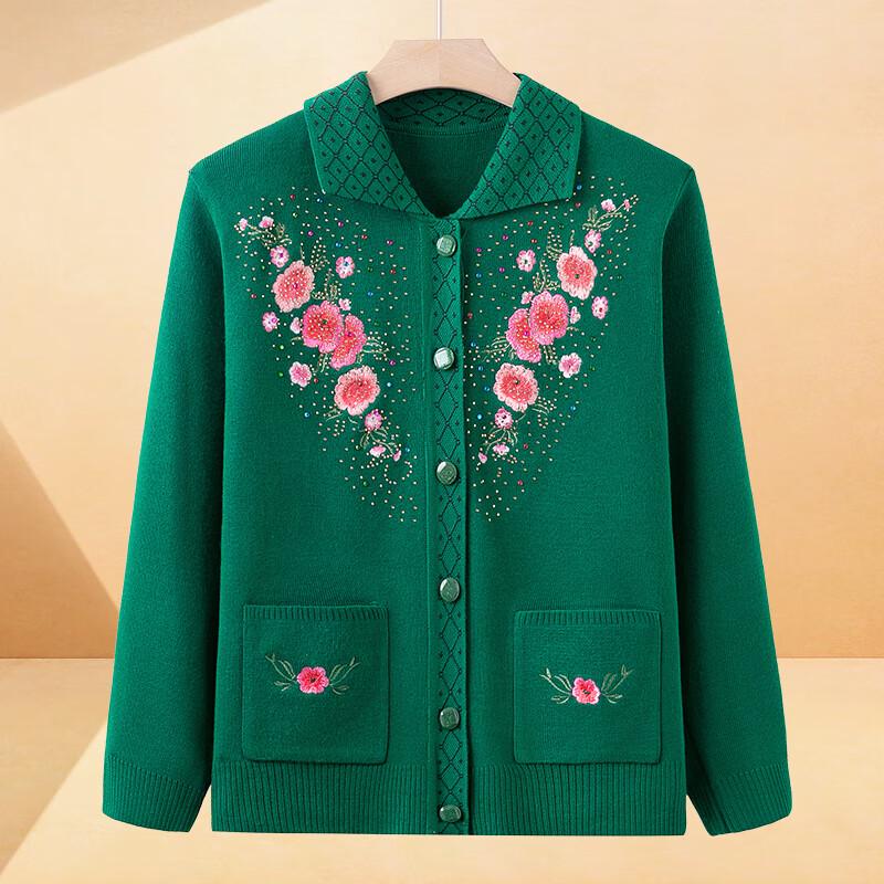 Hodo Elderly Women's Autumn/Winter Cardigan Sweater
