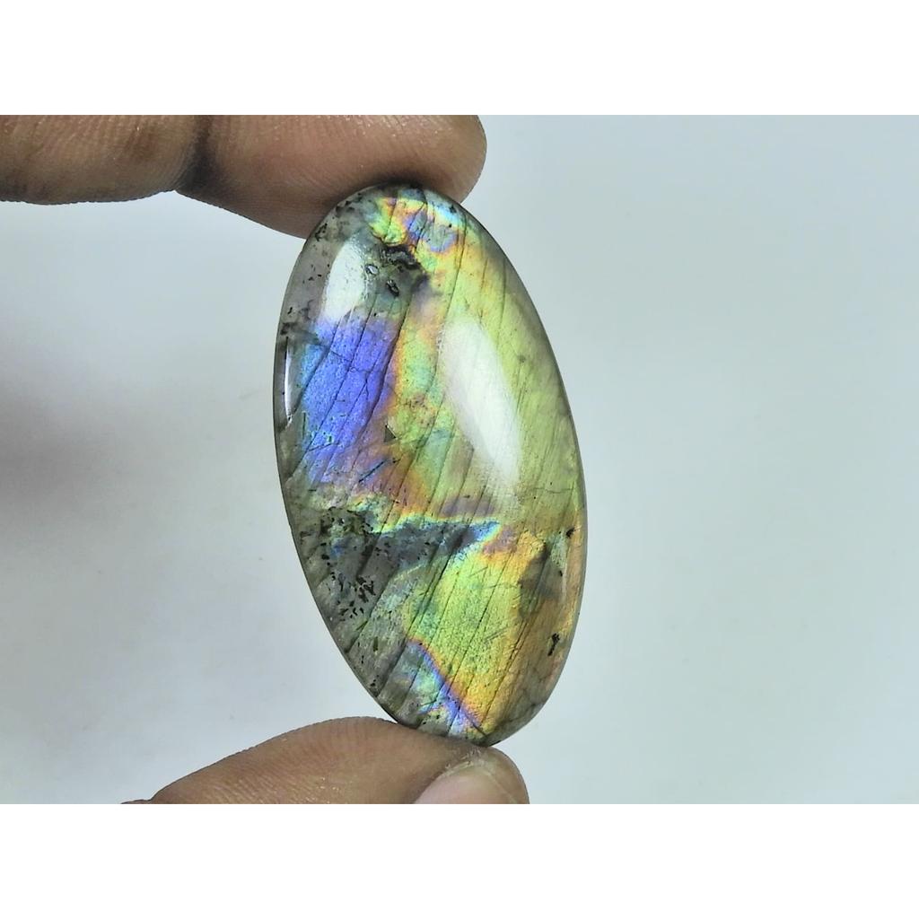 23X45X04MM Natural Purple Labradorite Spectrolite Oval Loose Gemstone 46Cts. D-392