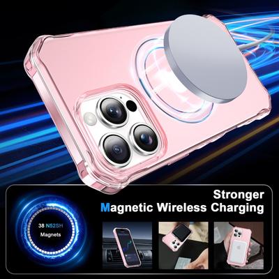 Premium PC+TPU Magnetic 360° Rotating Ring Holder Case For iPhone 17 16 15 14 13 12 Pro Max Plus For MagSafe Shockproof Cover
