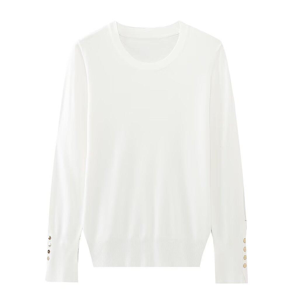 European and American style, new women's clothing, foreign style, fashionable basic plain weave knitted sweater 8851171