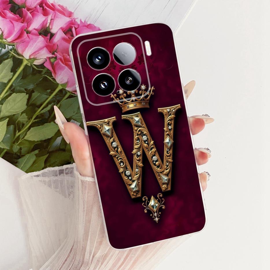 For Xiaomi Mi 15 Pro Case Luxury Crown Letters Cover Clear Silicone Soft Slim Phone Case For Xiaomi 15 Pro Mi15 Pro Fundas Coque