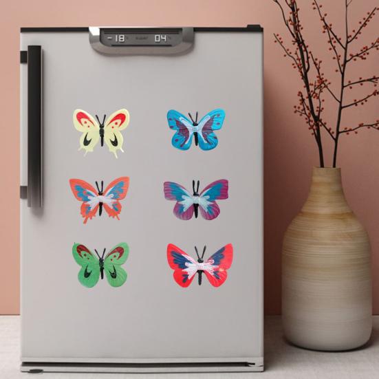 6Pcs 3D Colorful Butterfly Refrigerator Magnet DIY Home Office Kitchen Locker Fridge