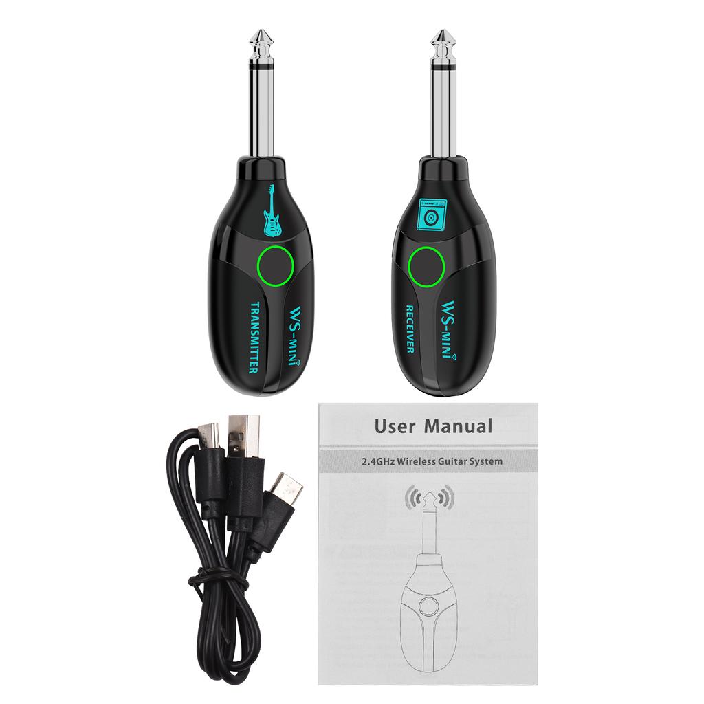 2,4G bezdrátový kytarový systém 48K/16bit přenos v reálném čase, dobíjecí 4 kanály nejsou vyžadovány