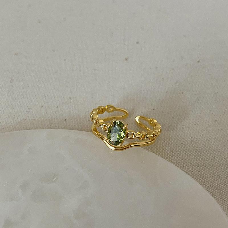 Niche Light Luxury Pearl Zircon Gold Open Ring Collection Female Simple Elegant Fashion Versatile Ring Ring