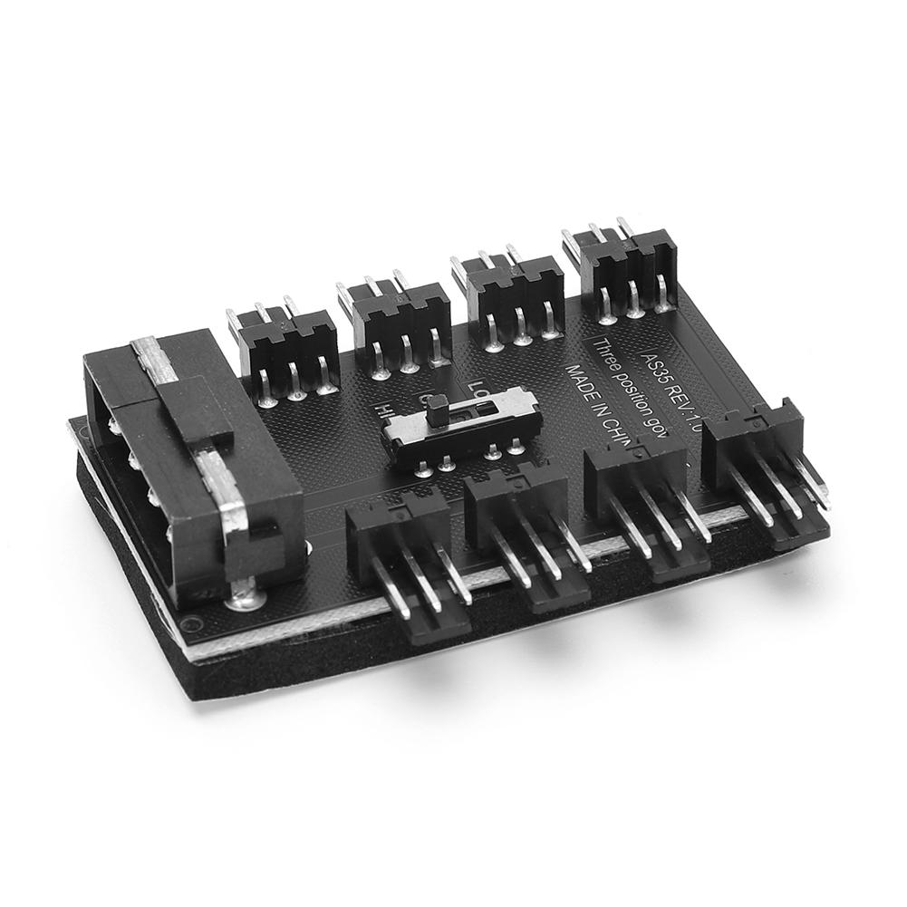 Multi Way Splitter Extension PWM Cooler Fan Hub SATA/4 Pin 1 To 8 Way 3Pin 12V Power Socket PC Speed Controller for Computer