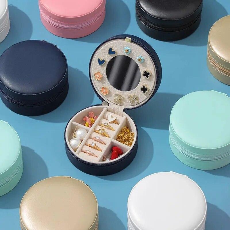 

Многослойная шкатулка для драгоценностей, маленькая шкатулка для серег-гвоздиков, коробка для колец, коробка для ожерелья, серьги, шкатулка для драгоценностей, портативная кассета, зеркала для ювелирных изделий