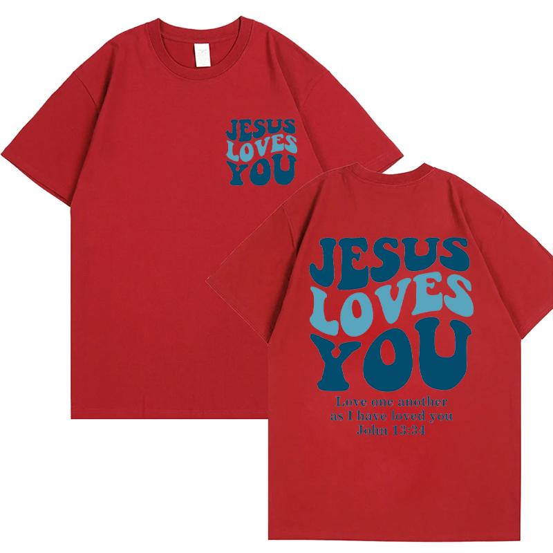 Jesus Liebt Dich T-Shirt Liebe Wie Jesus Shirt Christliches Merch Christliche T-Shirts Jesus Ist König Bibelvers Oberteile Christliche Kleidung