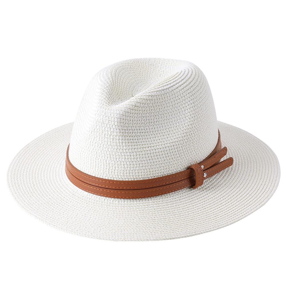 56-58-59-60CM Neuer natürlicher Panama-Strohhut mit weicher Form, Sommerhut für Damen/Herren, breite Krempe, Strand-Sonnenkappe, UV-Schutz, Fedora-Hut