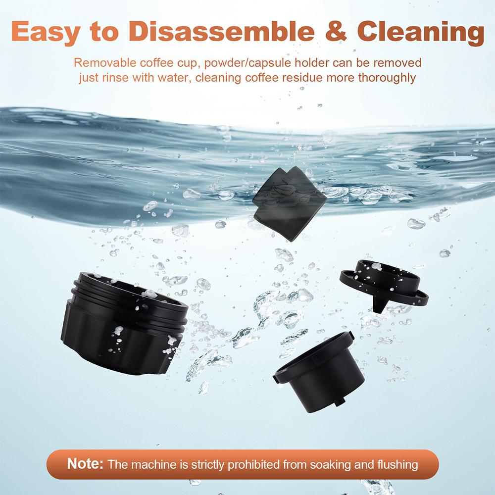 Portable Espresso Coffee Machine Hot/Cold Capsules Coffee Maker Camping Travel Car Espresso Coffee Maker Americano Cappuccino