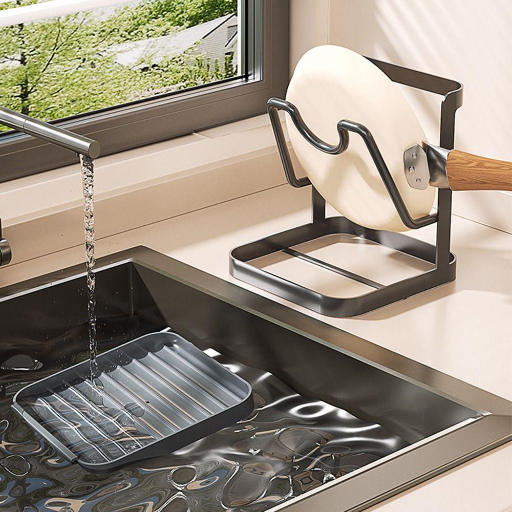 Multifunctional Pot Lid Rack Spoon Rest Stainless Steel Cutting Board Storage Rack Utensil Placement Rack Kitchen Accessories