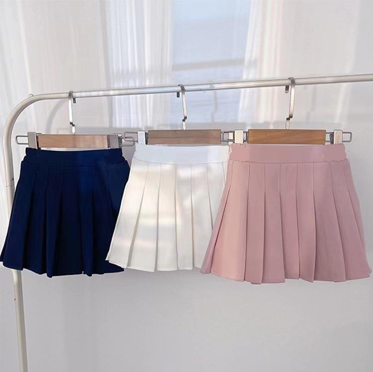 Gonna Pieghettata Estiva per Ragazze Studentesse Elastica a Linea ad A Bambini Stile College Gonne Jk Gonne Corte per Bambini