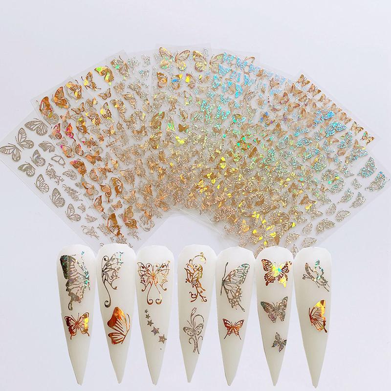 Laser Butterfly Nail Art Stickers Nail Decals Decorations Diy Manicure