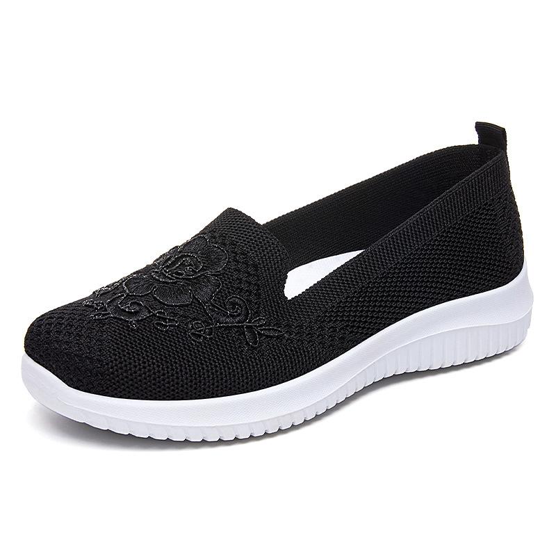 Schuhe Damen neue Stoffschuhe bestickte Schuhe flache Pedale Damenschuhe atmungsaktiv und bequem