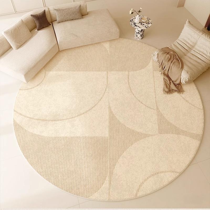 Light Luxury Bedroom Decor Carpet Round Carpets for Living Room Fluffy Soft Bedside Plush Rug Home Washable Anti-slip Floor Mat