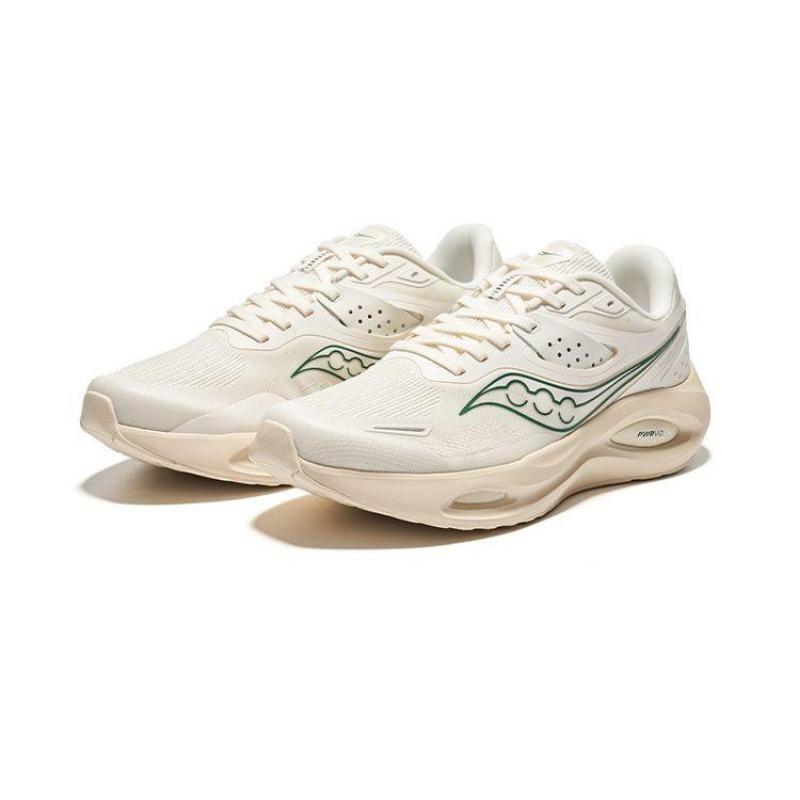 Saucony Phoenix LS men low-top running shoes beige green cushioned breathable snug fit comfortable S28202-1