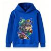 Kids Boys Girls Pullover Hoodie, Psychedelic Galaxy Tiger Print Casual Warm Long Sleeve Hooded Sweatshirt with Space Planets Pattern for Children Dail