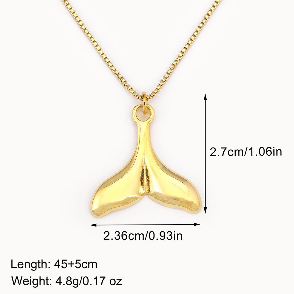 Nidin Hot Sale Original Design Mermaid Tail Shape Pendant Necklace For Women Female Fashion Versatile Chain Choker Jewelry Gifts