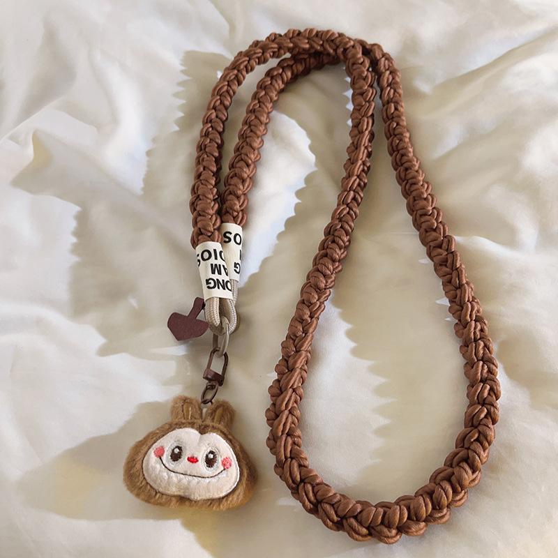 Kawaii Labbubu Phone Strap Long Single Shoulder Cell Phone Lanyard  With Pendant Adjustable Phone Leash  Anti Loss Rope