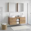 5 Piece Bathroom Furniture Set Artisan Oak Engineered Wood & Glass