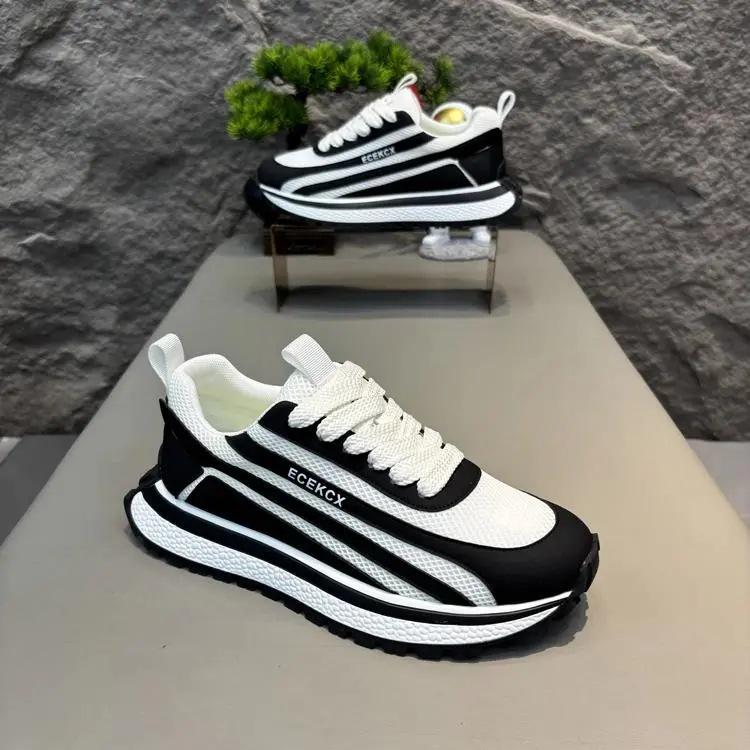 Men's Trendy European Mesh Running Shoes - Versatile & Breathable Casual Sneakers for Teens & Dads