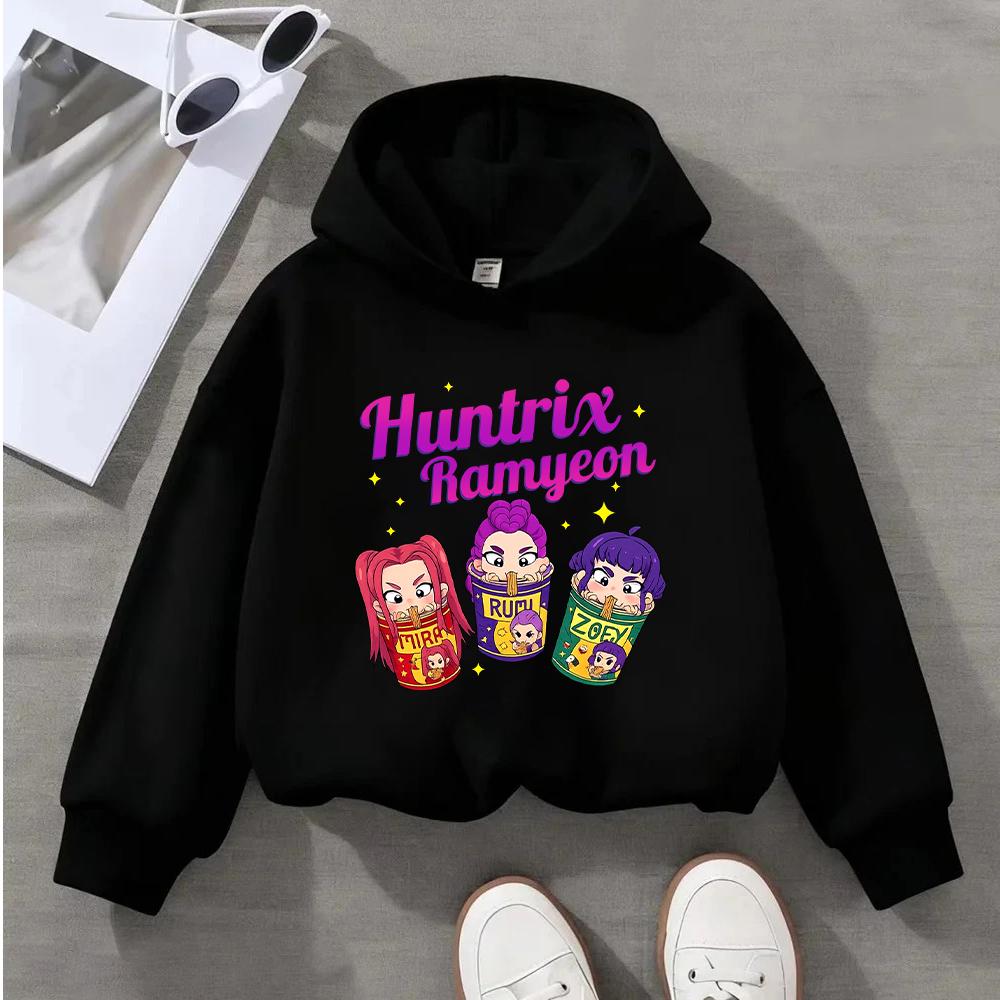 Dziecięca bluza z kapturem Huntrix Ramyeon z uroczą postacią z kreskówek dla chłopców i dziewcząt