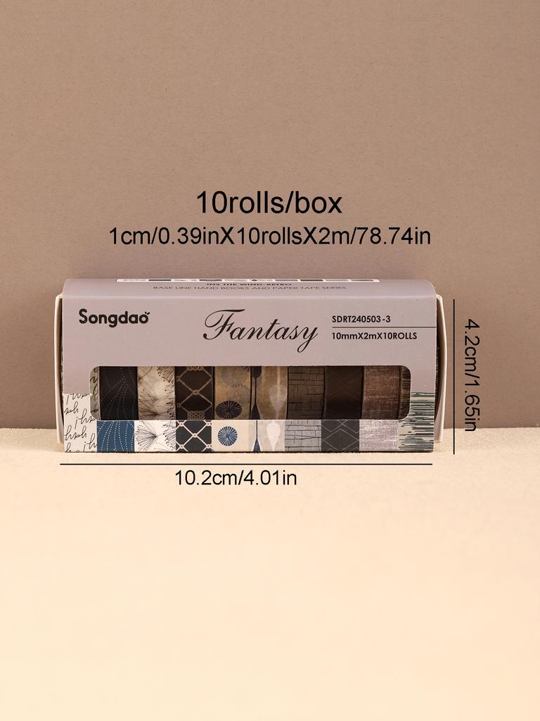 10rolls/box Geometric washi tape Scrapbooking Supplies Adhesiva Decorativa School Supplies washi tape Back-to-School Gifts