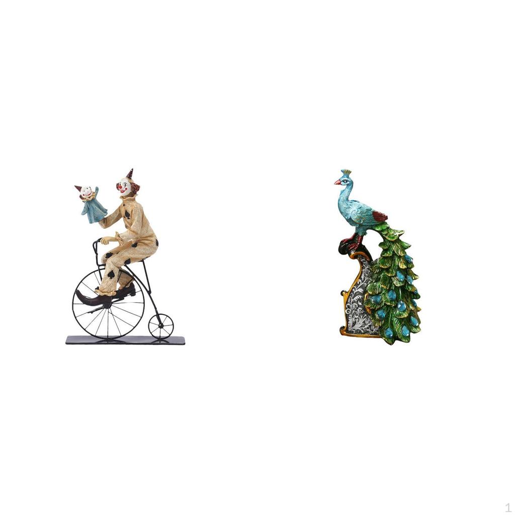 Clown Figurine Statue Sculpture Collection Statuette Ornament for Table Centerpiece Cabinet Dining