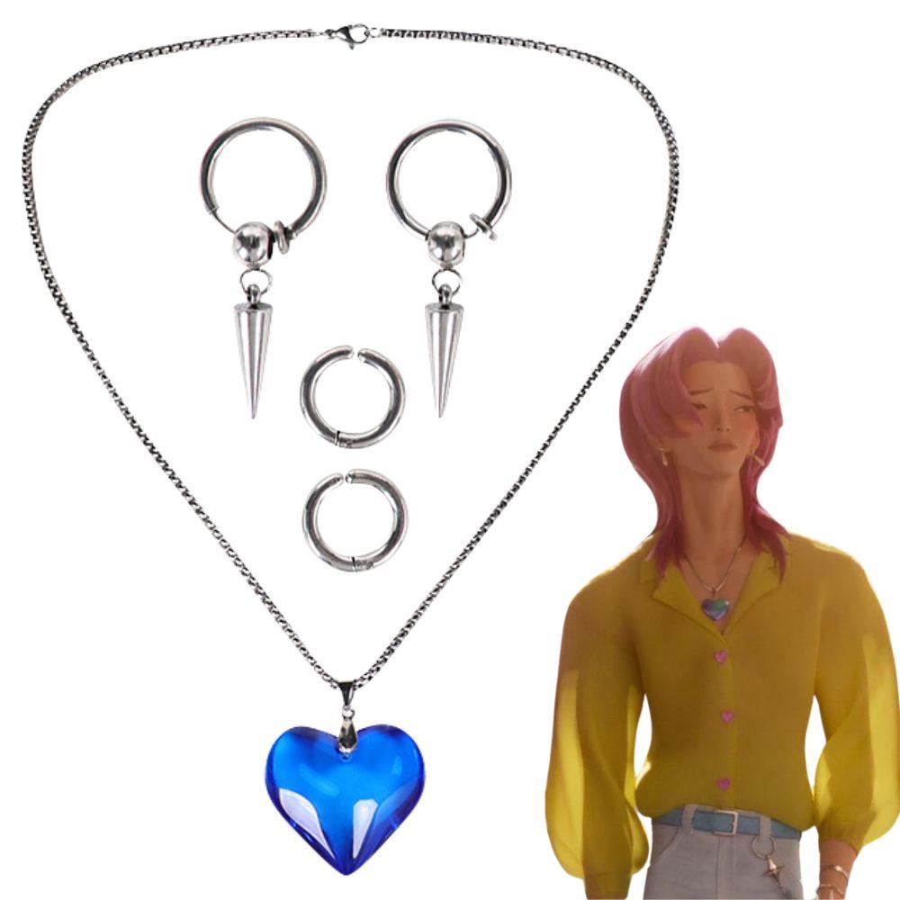 Kpop demon hunter SajaBoys Sajaboys boy Mystery earrings Romance love necklace props group idol Halloween costume accessories