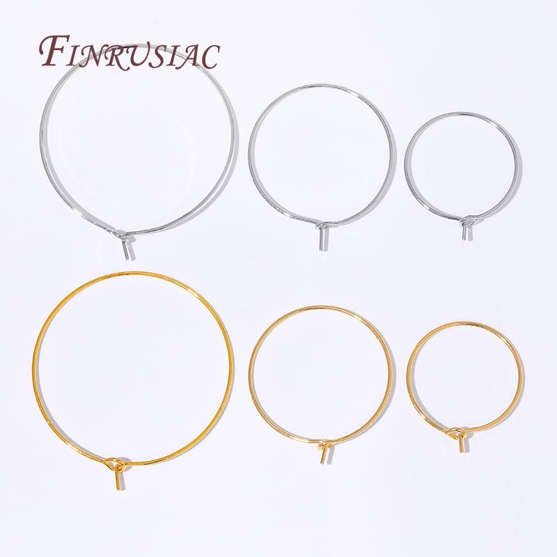 20mm 25mm 35mm 18K Gold Plated Hoops Earrings Big Circle Ear Wire Hoops Wires For Jewelry Findings,Earrings For Accessories